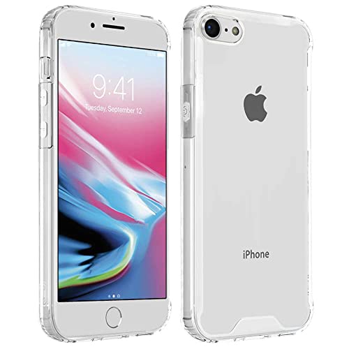 Image of WOW IMAGINE Ultra-Hybrid Crystal Clear Back Case Cover for Apple iPhone 7 / iPhone 8 | Hard Back | Slim Fit Shockproof Design | Camera Protection Bump | Back Cover Case (PC,TPU | Transparent)