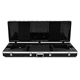 Heavy Duty ABS Keyboard Case Three Carry Handles and Wheels Adjustable Foam Padding Interior Four Twistable Locks Suitable For Most 76 Key Keyboards