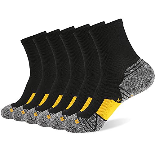 WANDER Men's Athletic Ankle Socks 6-7 Pairs Sports Moisture-wicking Running Basketball Cycling Socks 6-9/10-12/12-14
