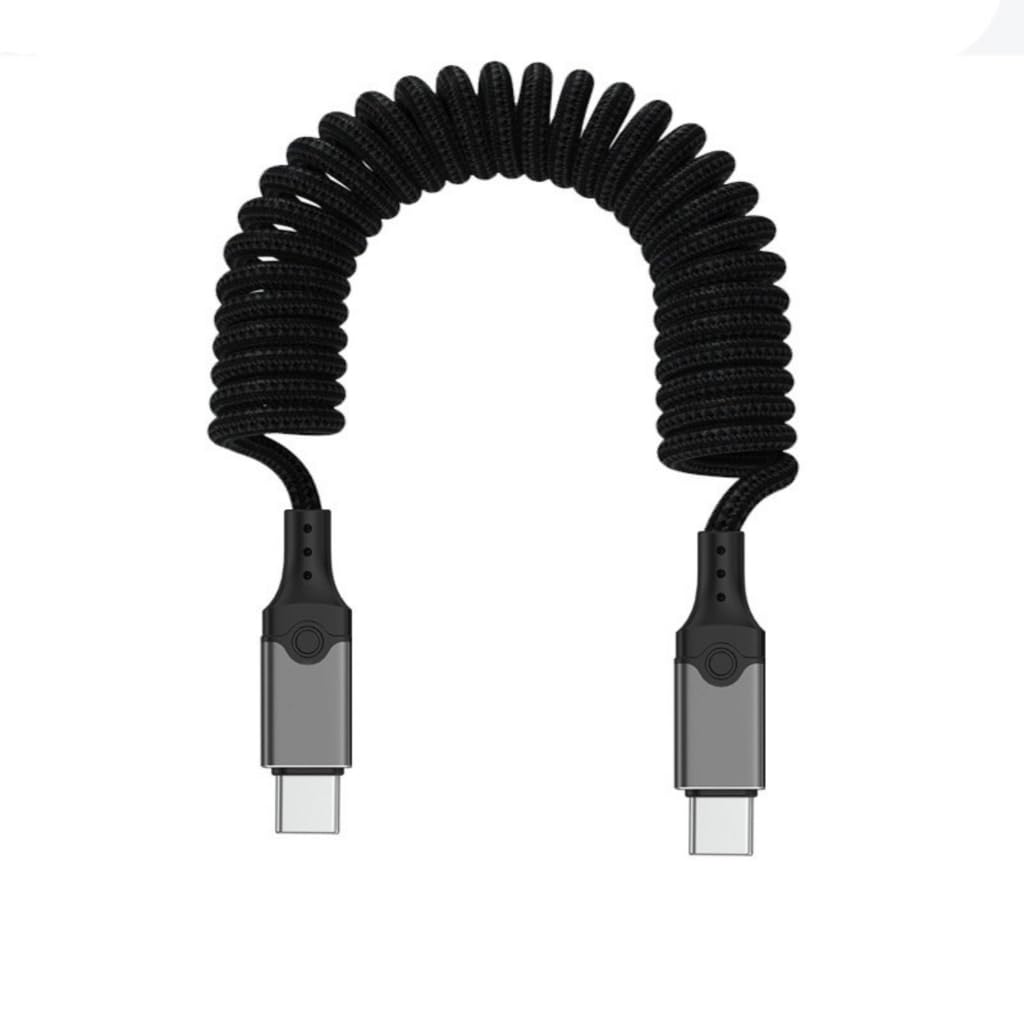 USB5 Tipo C Maschio a Maschio Cavo a Molla 240W Caricabatterie 80Gbps Linea Dati Uscita 16K per Dispositivi di Tipo C