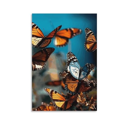 Impression sur toile pour murs vides : solution moderne papillons pour salon