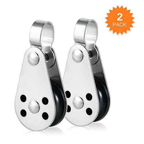 Polia, Andoer 2 unidades de blocos de polia de aço inoxidável para kit de carrinho de âncora de barc