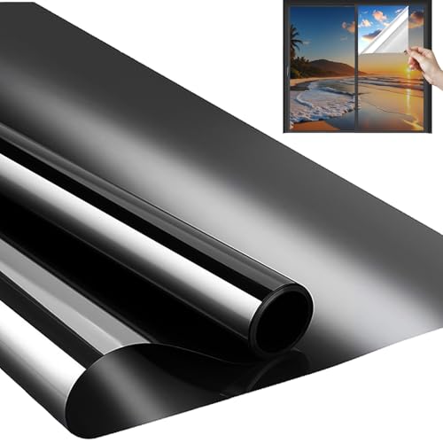 La mejor comparación de Persianas de Papel disponible en línea. 43 SULYOOP 500×45 CM Pelicula Termica para Ventanas Estática Sin Pegamento Persiana Blackout Office Papel para Ventanas Privacidad Aplicación de Decoración del Hogar (Negro)
