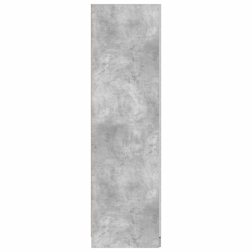Szafa na ubrania, betonowa szara, 80 x 52 x 180 cm, materiał drewnopochodny z drążkiem wiszącym i półką, do sypialni, korytarza, pokoju dziecięcego,