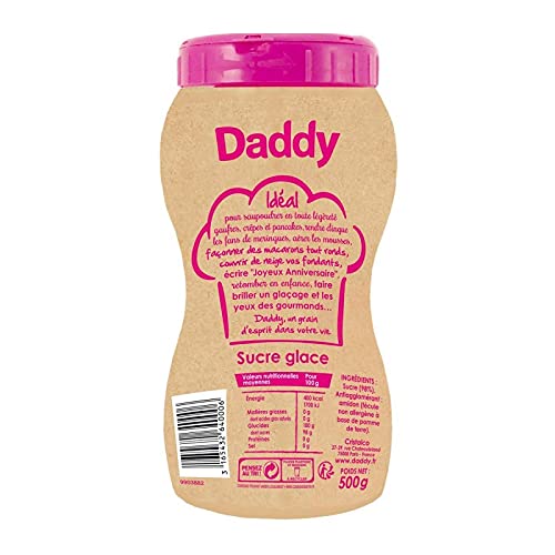 DADDY - Sucre Glace À Soupoudrer Moulin Glace 500G - le Lot De 4