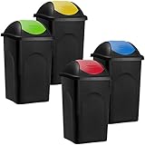 Higiénico: La tapa abatible de los cubos de basura evitan que el mal olor se propage por la cocina y permite un llenado sencillo.