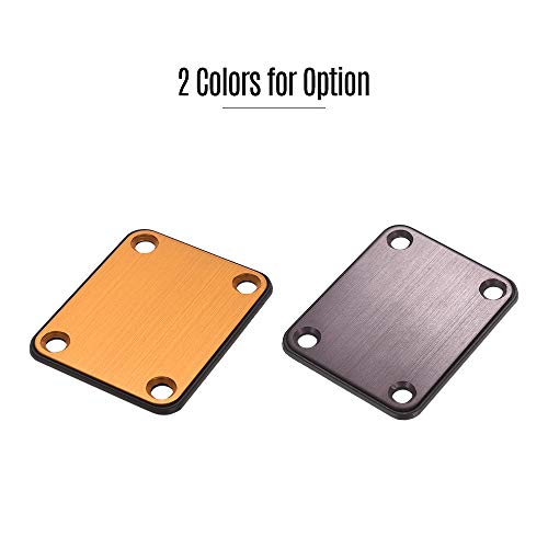 RuleaxAsi Guitarra Placas de Pescoço Liga de Alumínio Neckplate com Parafusos e Plástico de Volta Pl