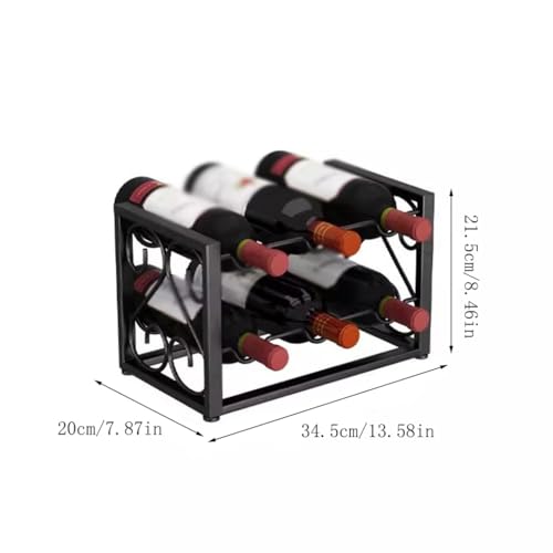 Soporte para Botellas de Vino de Hierro Apilable Negro Pequeño miniatura 2