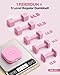 FEIERDUN 5-in-1 Adjustable Dumbbell Set of 2, 12LBS/6LBS Hand Weights for Women, 1s-Adjust Dual-Stable Dumbbell Set for Women Home Gym & Outdoor, Pink