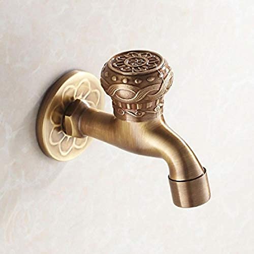 Lavadora tallada en bronce antiguo, grifo Manual para jardín, grifo para exteriores Cover