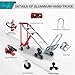 SOUTHHELP 3 in 1 Industrial Convertible Hand Truck Dolly,1000 LBS Capacity Aluminum Hand Truck Dolly,Stair Climbing Hand Trucks Heavy Duty with Rubber Wheels for Moving,Transport(Red)