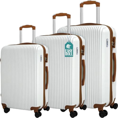 PROVITERA Set 3 Valigie Rigide in ABS, Valigia Rigida 38-59 - 90 Litri, Manico Telescopico e 4 Ruote...