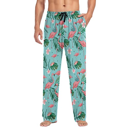 Floral Flamingo Pajama Pants Mens Lounge Pants Casual Men Pajama Bottoms with Pockets Drawstring3