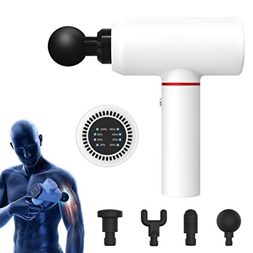 Pistola de masaje Masajeador muscular Manejo del dolor muscular Operación con una mano 4 archivos Masaje corporal Terapia de masaje corporal Pistola de masaje con 4 cabezas de masaje