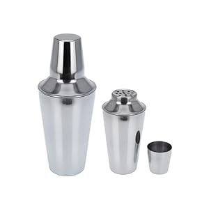 Stainless Steel Cocktail Shaker, 3 Pieces, 400 ml, Silver