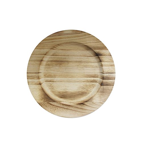 Plato cargador cuadrado de madera natural miniatura 1