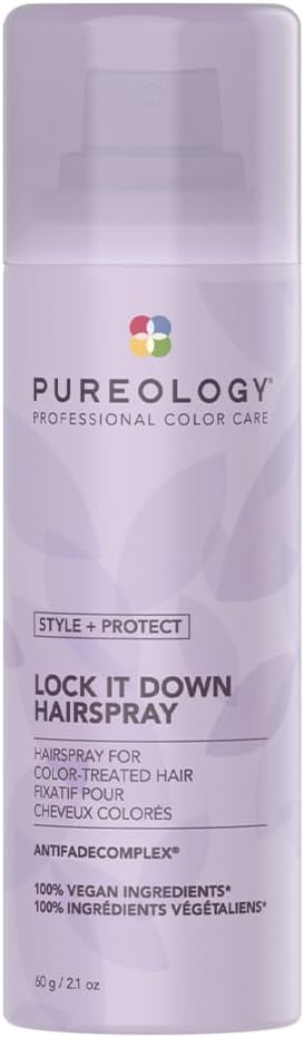 Pureology Style + Protect Lock It Down Hairspray for Color-Treated Hair, Maximum Hold, 11 Ounce