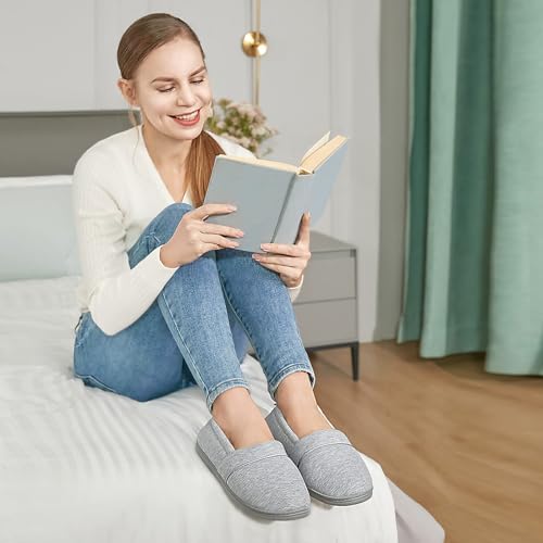 HomeTop Women's Comfy Loafer Slippers Lightweight Memory Foam Non-slip Indoor House Shoes2