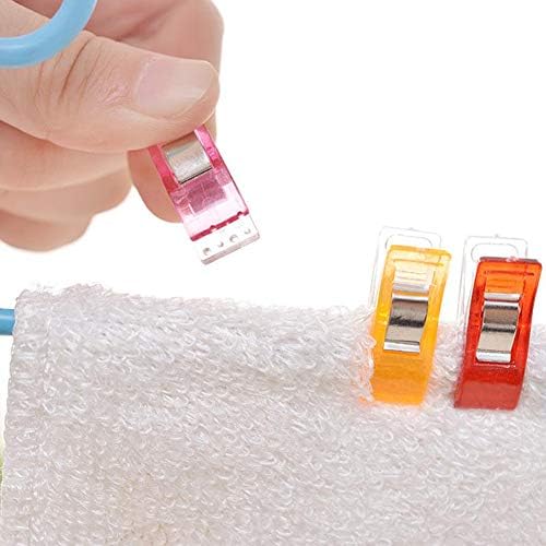 100 PCS Plastic Sewing Clips, Multipurpose Sewing Clips Clamps Small Craft Clips Sewing Quilting Clips And Sewing Fabric Clips Binding Clips Wonder Clips Sewing Clups For Fabric Binding Quilting
