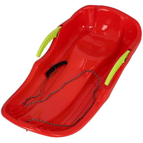 KOTARBAU® Bob Schlitten mit Bremse - 79 x 38 x 16 cm - Schlitten Plastik - Kinderbob - Kunststoffschlitten - Schneeschlitten - Schneebob - Robust & Ergonomisch - Rot