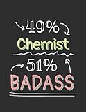 badass chemist notebook: funny lined journal, college ruled notebook, size 8.5x11 inches 120 pages
