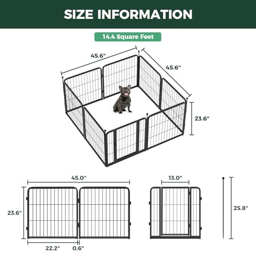 Image of FXW Instant Dog Playpen, RV Camping, Outdoor & Yard, 24 inch H, 8 Panels | Portable, Easy setup, Heavy-duty, DIY layouts, For Puppies & Small Dogs, Patented