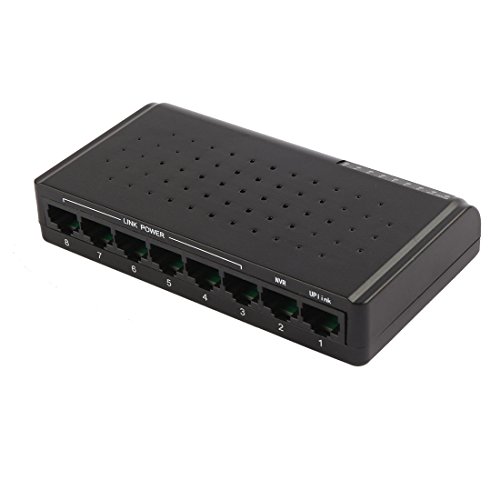 Aexit Switch Ethernet PoE inteligente 8 puertos 10/100Mbps con 7 puertos de adaptadores Powerline PoE 12V-55V miniatura 4