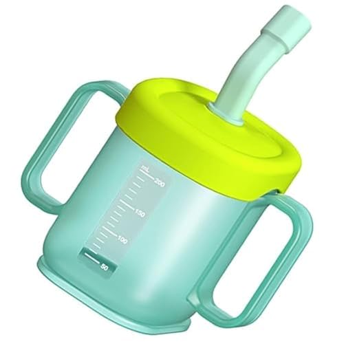 Healvian Convalescent Feeding Cup Disabled Patient Water Cup with Straw and Handles Spill Proof Drinking for Elderly Bedridden Patients Maternity Use 5.51 X 4.84 X 3.07 in