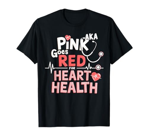 Costume pour femme Aka rose devient rouge pour la sensibilisation à la santé cardiaque T-Shirt