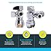SharkBite 1/2 x 3/8 Inch Compression Dual Outlet Angle Stop Valve, Quarter Turn, Push to Connect Brass Plumbing Fitting, PEX Pipe, PE-RT, CPVC, Copper Pipe, 25558LF