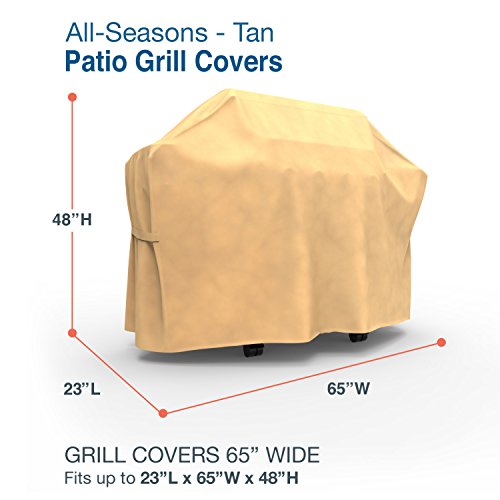 Budge P8005Sf1 All Seasons Grill Cover Lightweight, Uv-Resistant, Fits Grills 65" Wide, Tan #TOP1