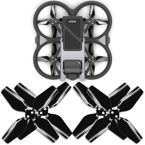 Hélices 4 pales pour Avata orange anti-vibration pour supprimer l'effet jello en vidéo