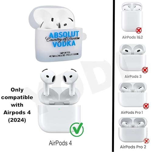 Image of YODI Case Cover for Airpods Pro|Pro 2|Airpods Pro 3|Airpods 4 Pouch, Silicone Cases with Cleaner Kit 360 Drop Protection,Shock-Resistant (VODKAA, Airpods 4)