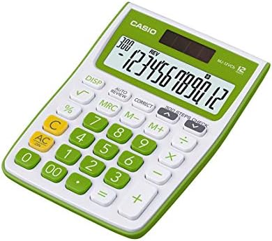 Casio MJ-12VCb-GN 300 Steps Check & Correct Colourful Desktop Calculator (Green)