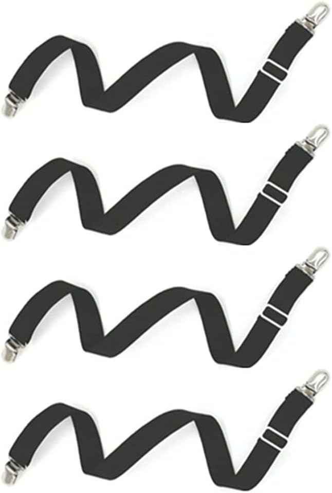 Bed Sheet Clip,Sofa Slipcover Holder,Hold the Sheets Tightly,20" to 78",4 Pieces(Black)