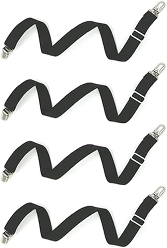 Clip para sábanas, soporte para funda de sofá, sujeta las sábanas firmemente, de 20 a 78 pulgadas, 4 piezas (negro)