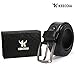 KEECOW Men's 100% Italian Cow Leather Belt Men With Anti-Scratch Buckle,Packed in a Box (Black-1003, 30-33)
