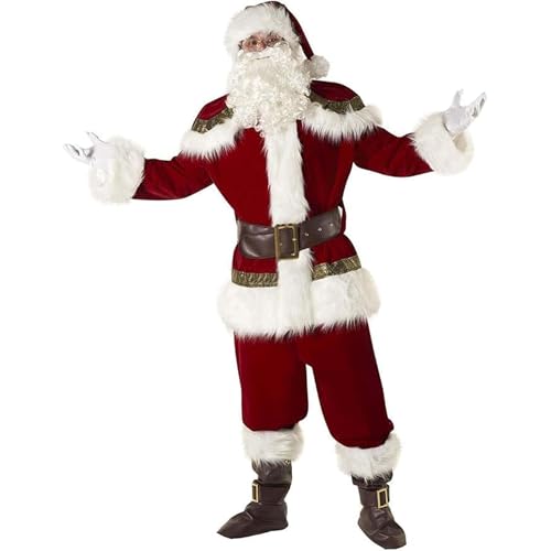 Morph Luxury Santa Costume Adult, Deluxe Santa Claus Costume for Men, Father Christmas Fancy Dress, Santa Outfit Men, Santa Suit