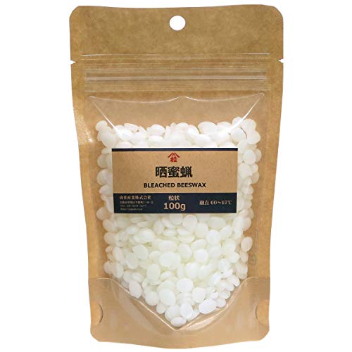 あぶら屋ヤマケイ ビーズワックス みつろう 晒蜜蝋サラシミツロウ 粒状 100g