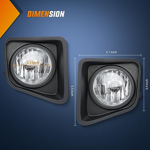 Image of Nilight Fog Lights Assembly Compatible with 2014 2015 2016 2017 2018 2019 2020 2021 Toyota Tundra Light Replacement Clear Lens Driver and Passenger Side