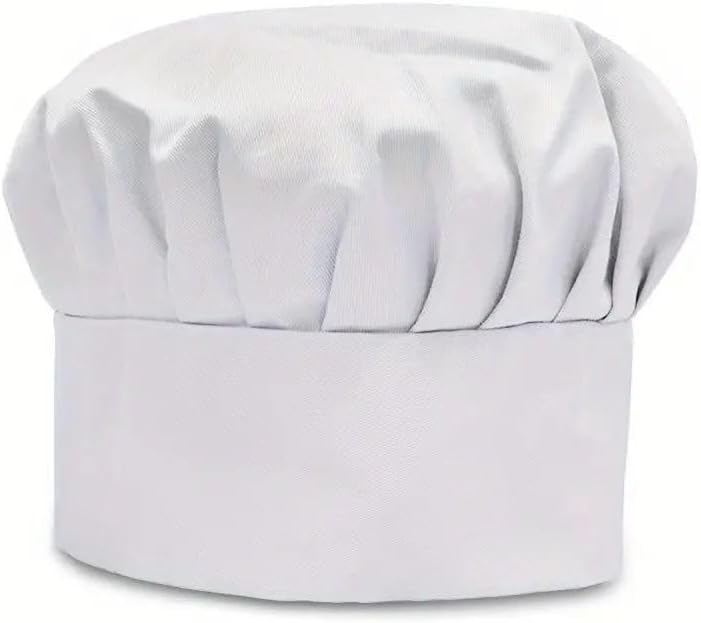 Miniatura 5 de Juego de delantales de chef con sombrero de chef para mujeres y hombres, pintura de disfraces de panadero, Blanco