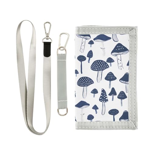 ALAZA Kids Wallets for Boys Girls Toddler Trifold Wallet Children Small Boho Mushroom with Zipper Coin Pocket