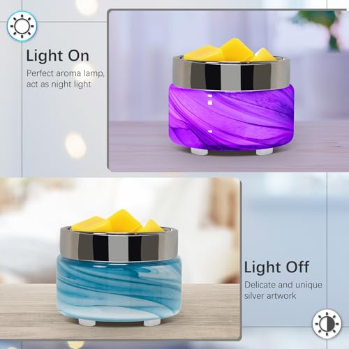 Scented Wax Melt Warmer Electric – Art-glass Candle Wax Warmer, 3-in-1 Wax Melter Burner, Fragrance Warmer for Scented Candles, Wax Melts, Tarts, Essential Oils to Freshen Home Office, Gift & Decor - Image 4
