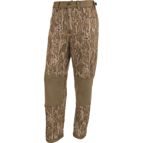 Drake Waterfowl Men's Silencer Soft Shell Quiet Fleece Lined Camo Hunting Pants with Agion Active X2, Mossy Oak Bottomland, M