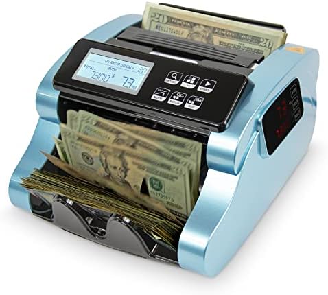 IDLETECH BC-1100 Money Counter Machine with Counterfeit Detection UV/MG/IR/DBL/HLF/CHN, Bill Counter. 3 Displays. 1500 Bills/min. USD Dedicated.