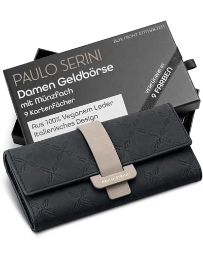 PAULO SERINI® Große Geldbörse für Damen – Geldbörse aus veganem...