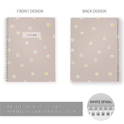 Carnet à spirales Daisy grand format cahier ligné couverture souple pour écriture et notes - 3