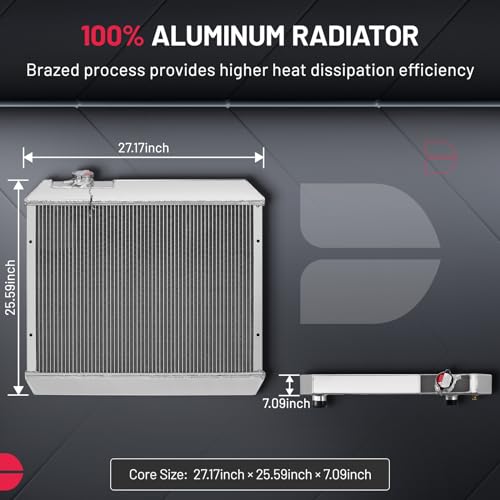 Image of BDFHYK Radiator with Cap for Chevy C /K Series 75-86, 3-Row 56mm Aluminum