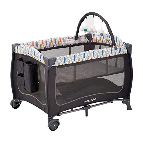 Pamo Babe Portable Travel Crib For Toddlers, Baby Playpen With Bassinet And Changing Table(Blue) #TOP4