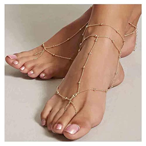 Olbye Gold Toe Ring Anklet Chain Adjustable Barefoot Sandal Jewelry For Women And Teen Girls Foot Chain 1 Pcs #TOP1